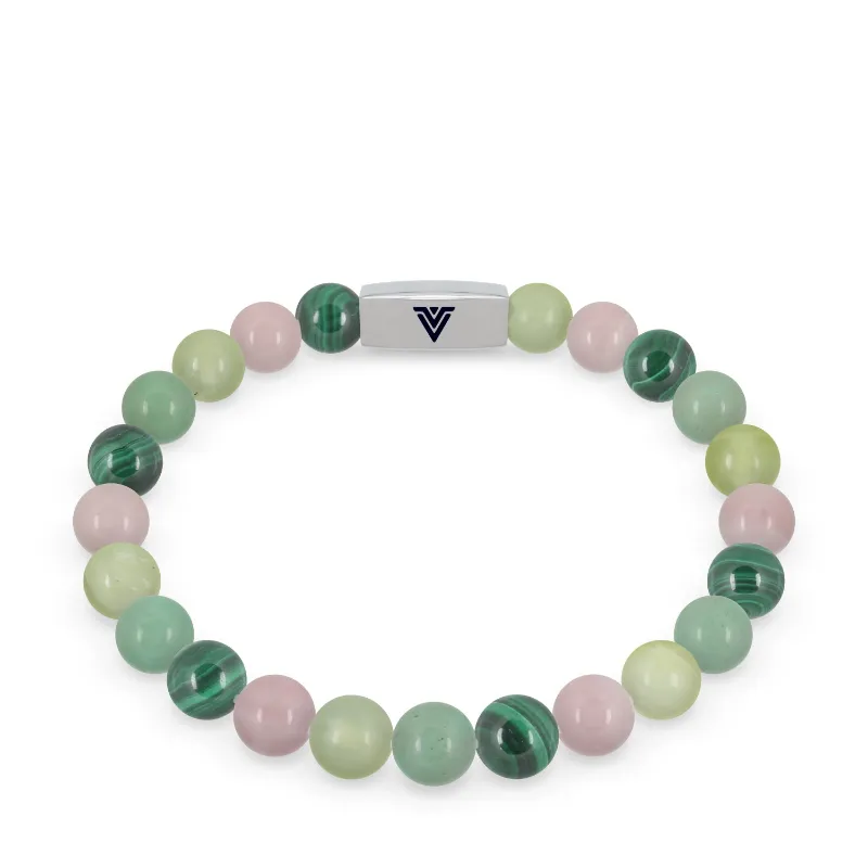 VOLTLIN Heart Chakra Stretch Bracelet with multicolor stone beads