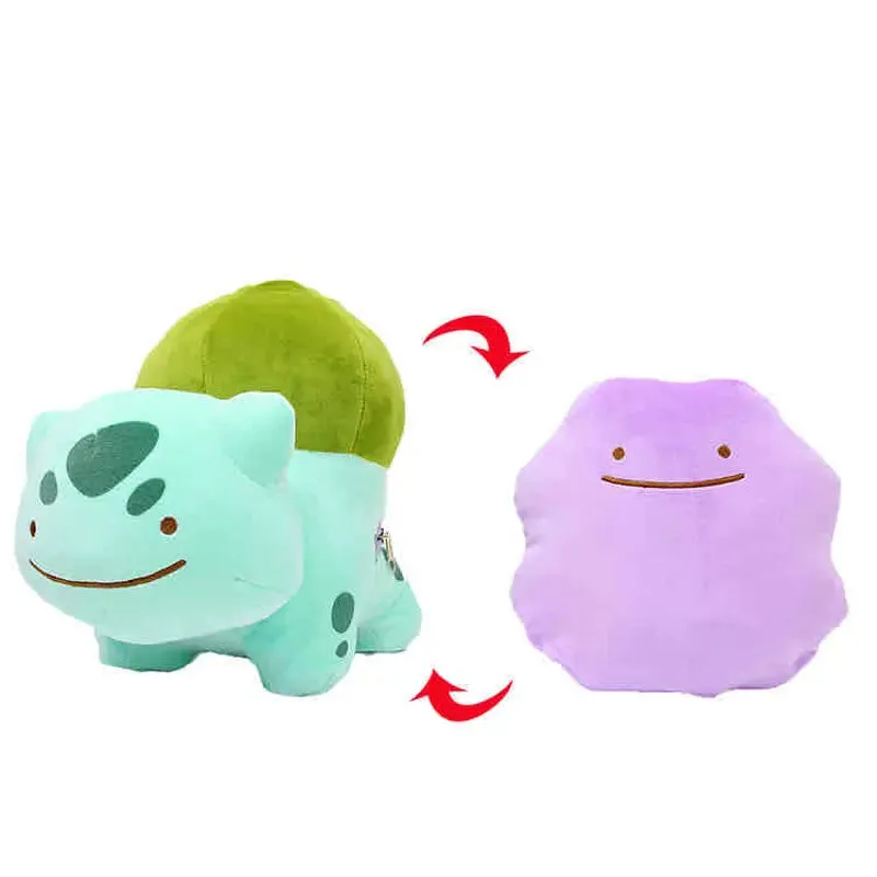 Animeancy Bulbasaur-Ditto Plush, reversible dual-character cotton plush toy