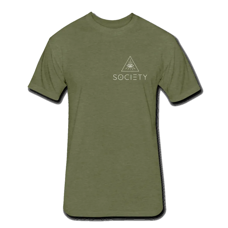 Society's Plant Society Breast Flower of Life Back Fitted Cotton/Poly T-Shirt with front and back graphics