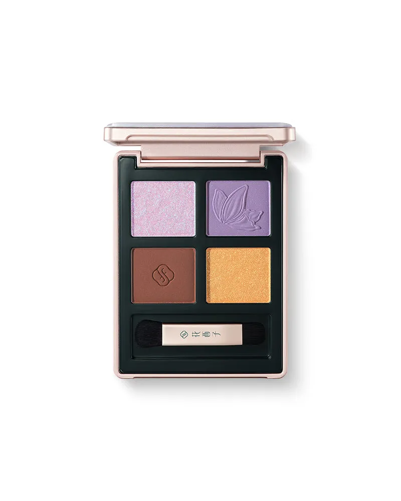 Florasis Butterfly Glitter Quad Eyeshadow Palette four shades in compact
