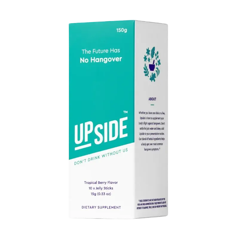 Enjoyupside Upside Hangover Jelly Sticks Box Set 10-Pack showing individual jelly stick packets