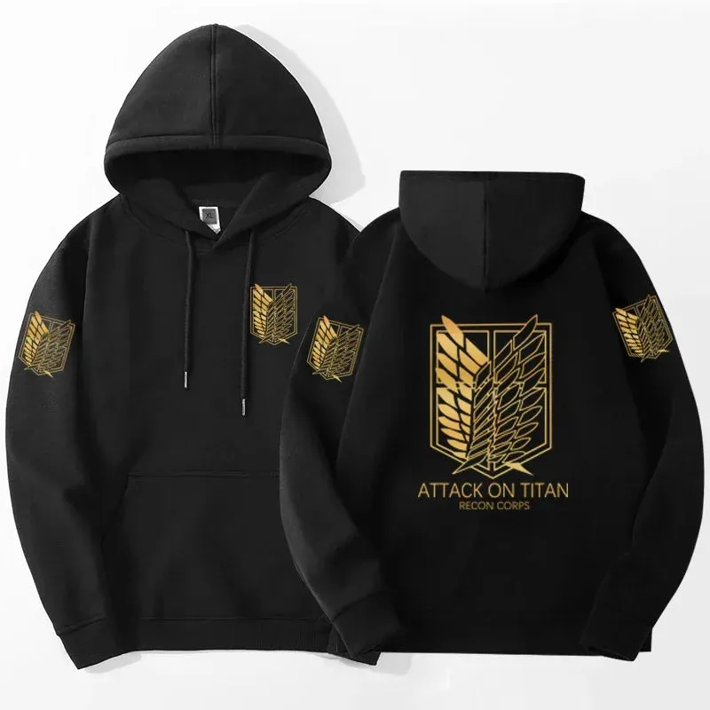 Animeancy Attack on Titan Hoodie Harajuku Streetwear V2 with 3D digital graphics and streetwear cut