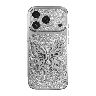 COBAK Case iPhone 17 clear case with 3D butterfly charm and lanyard attachment
