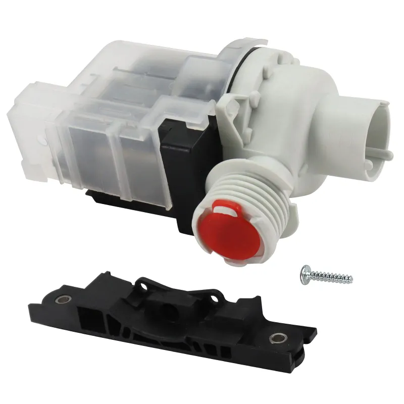 GrillPartsReplacement 137221600 134051200 Washer Drain Pump with red flapper and mounting base