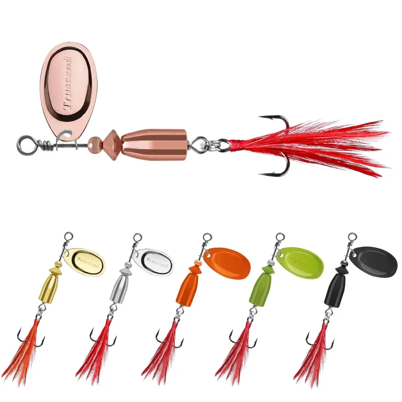 Truscend Fishing Swimming or Jigging Fishing Spinners with brass body and blade for bass and walleye