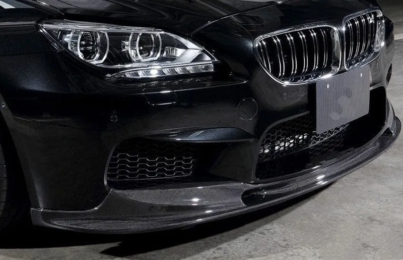 Twenty Two Tuning 3D Carbon Fiber Front Lip Spoiler compatible with BMW M6 F06/F12/F13 with integrated air channels