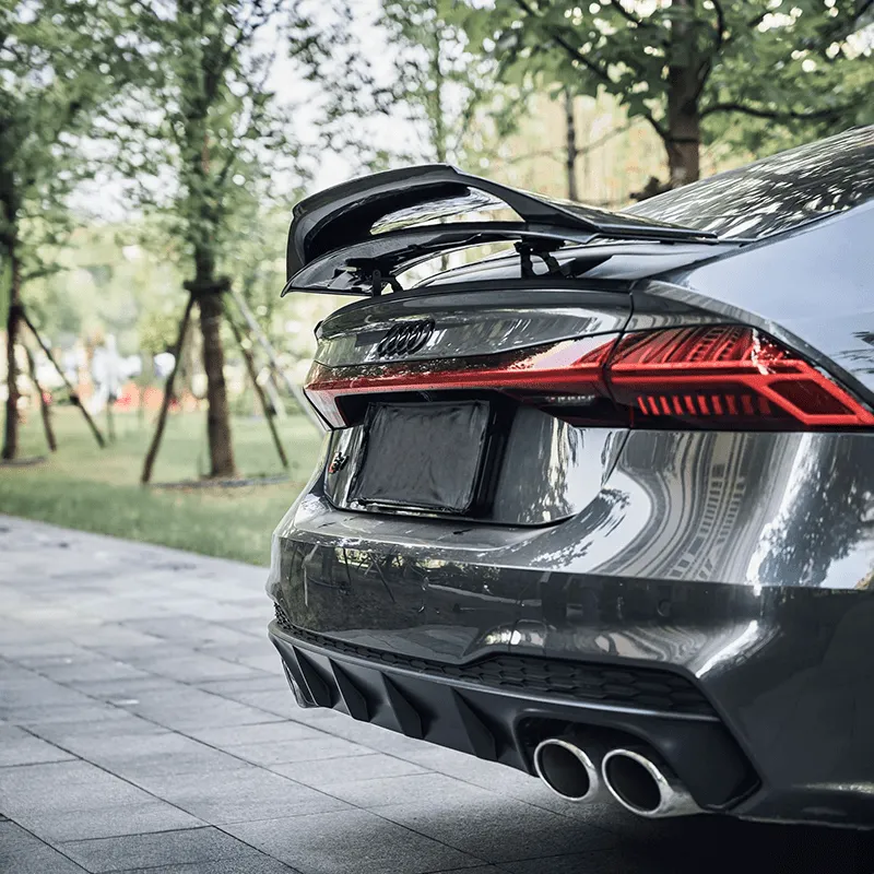 Twenty Two Tuning BCTXE Style Carbon Fiber Rear Trunk Spoiler Ver.2 Compatible With Audi RS7 in gloss black finish