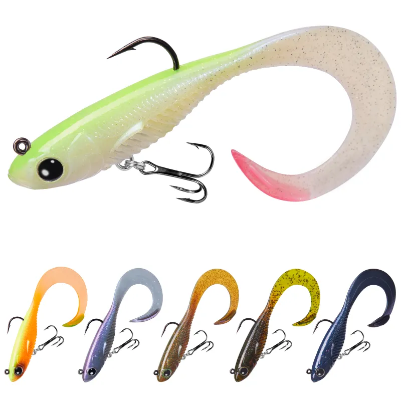 Truscend Fishing Duramax Soft Fishing Lures showing realistic 3D eyes and holographic flash foil with BKK Hooks