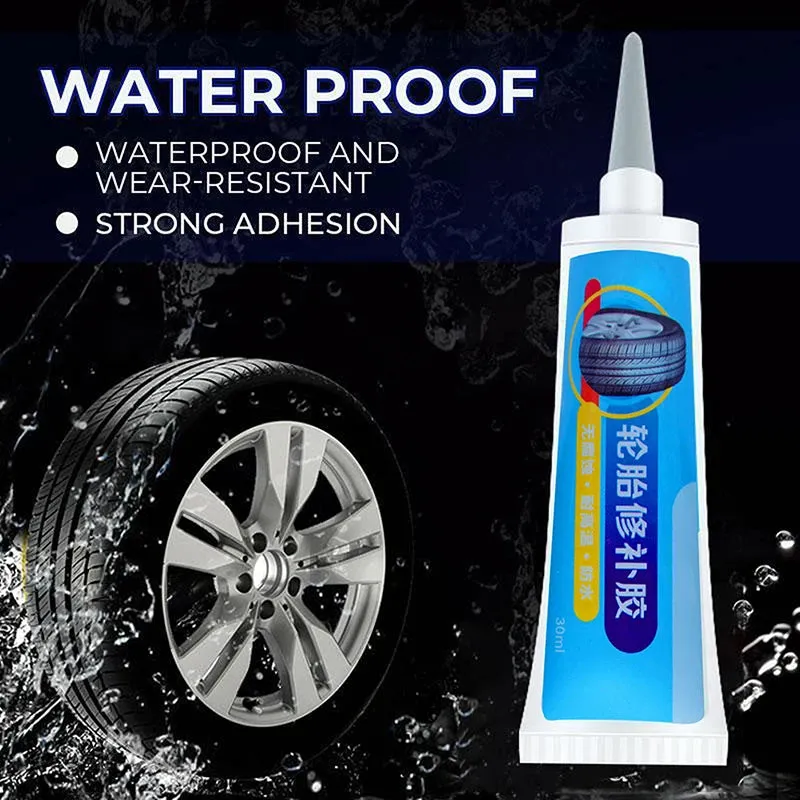 Kicklo Adhesive Instant Bond Tire Repair Glue bottle with black rubber formula