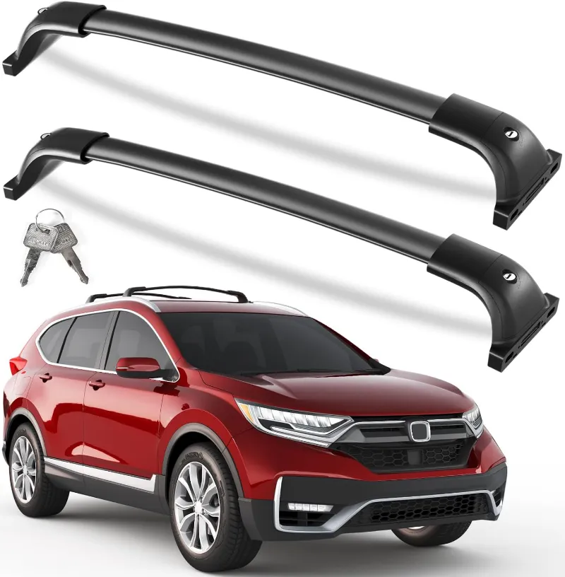 Tesstudio 300 lbs Lockable All-Aluminum Roof Rack Cross Bars for Honda CR-V 2017-2022 with matte black finish