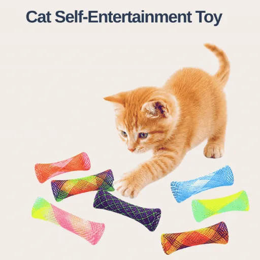 4FurBaby 10-Piece Colorful Plastic Spring Cat Teaser Toys in bright assorted colors