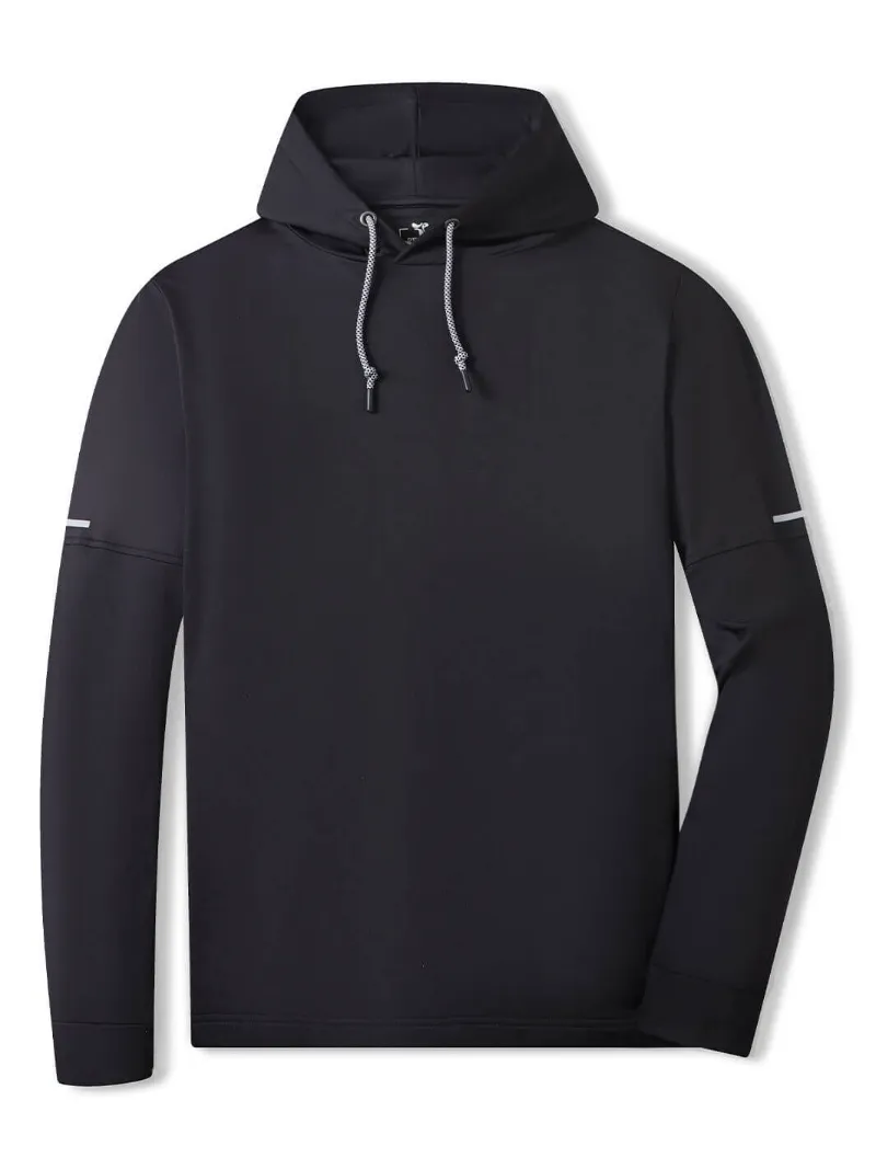 DTWOOO Solid Performance Fleece Hoodie in Meteorite with drawstring hood and side pockets