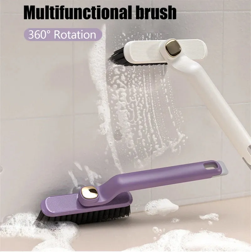 Kicklo 360 Degree Rotatable Crevice Cleaning Brush with long handle and angled brush head
