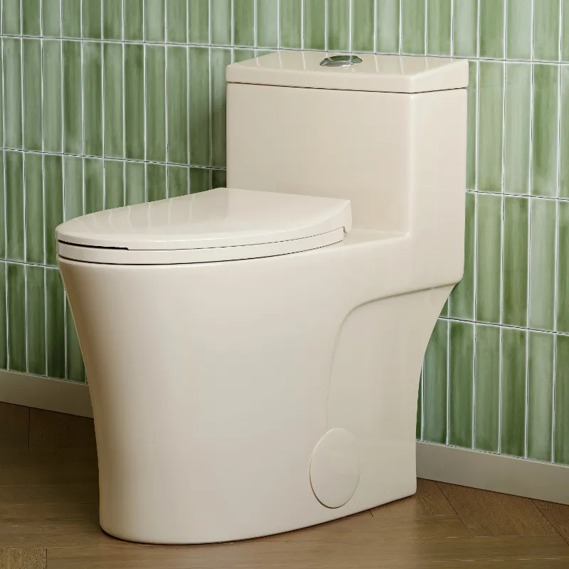 HOROW T0338WBC biscuit colored 12 inch rough in toilet with soft closing PP seat
