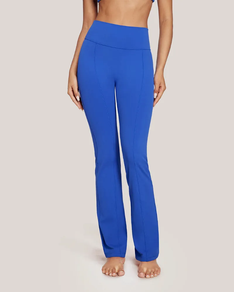 Essenther Global 31" High Waist Mini Flared Leggings showing mini-flared leg opening and high-rise waistband