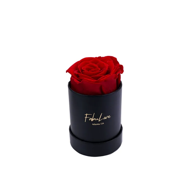 FabuLove Eternal Rose Box Bouquet showing preserved Ecuadorian rose arrangement
