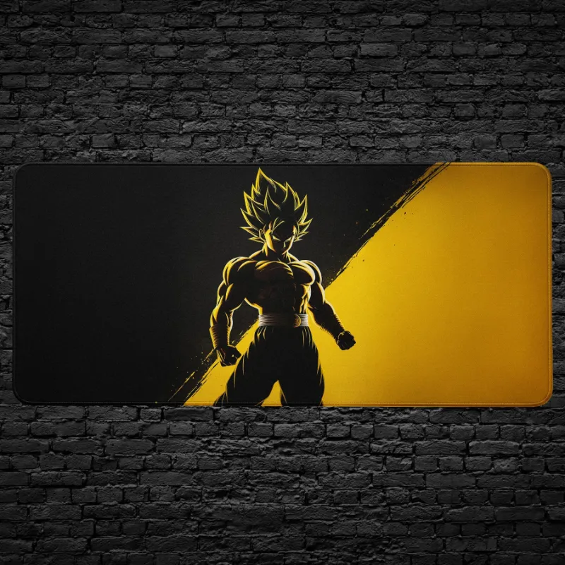 CruArt Anime Warrior Desk Mat with Super Warrior inspired gaming mouse pad