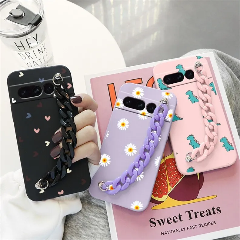 The Pixel Case Flowers Silicone Matte Cover For Google Pixel 7 Pro with floral pattern