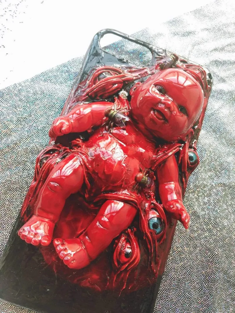 Techypop The Blood Baby Handmade Designer iPhone Case with blood design motif