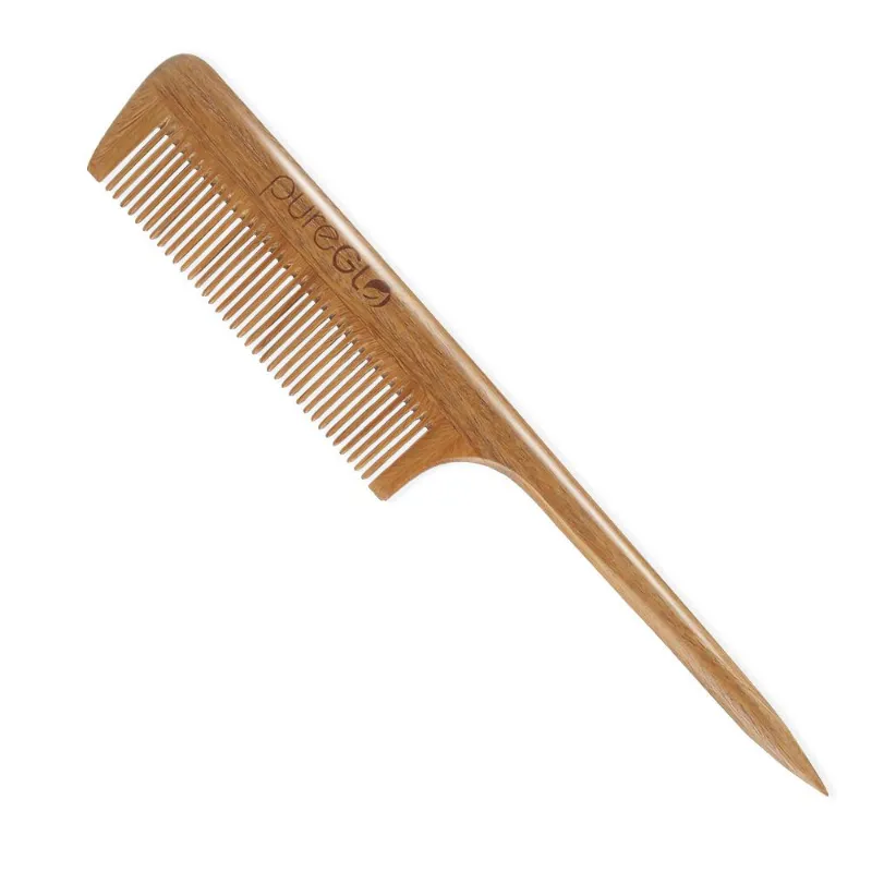 Mislish Anti-static Wooden Teasing Hair Comb in natural wood