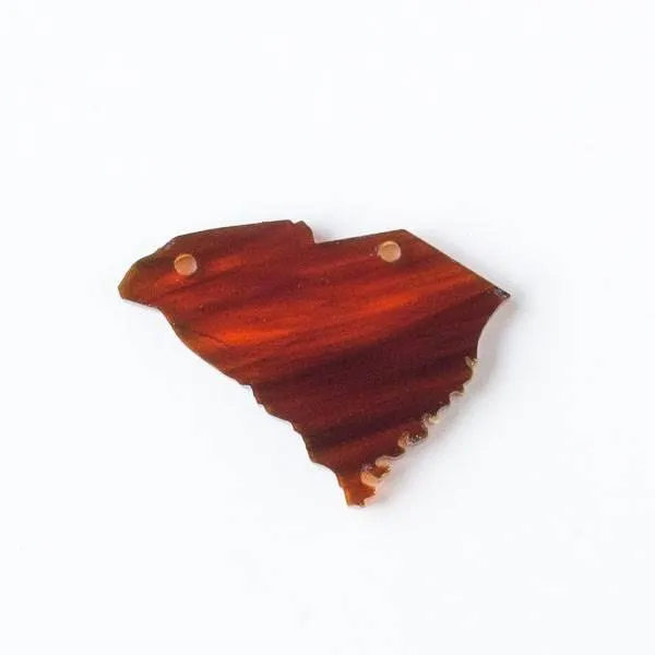 Cherry Tree Beads brown acrylic South Carolina state pendant