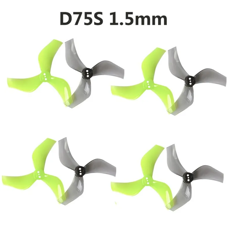 QWinOut Gemfan D75S 75mm ducted propeller set, gray and yellow blades