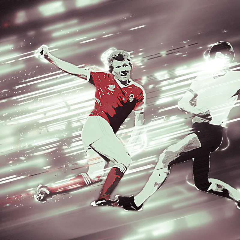 Rogues Gallery 40 Years On - The Goal That Started It All - A3 Print showing forest football goal illustration
