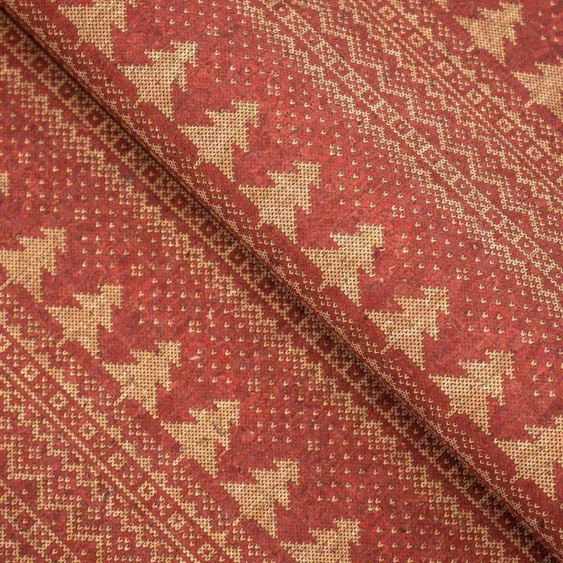 Corkadia Christmas fabric collection sheet with fir tree pattern cork fabric