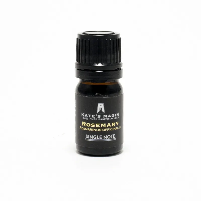 Kates Magik Rosemary Essential Oil bottle with pure steam distilled oil