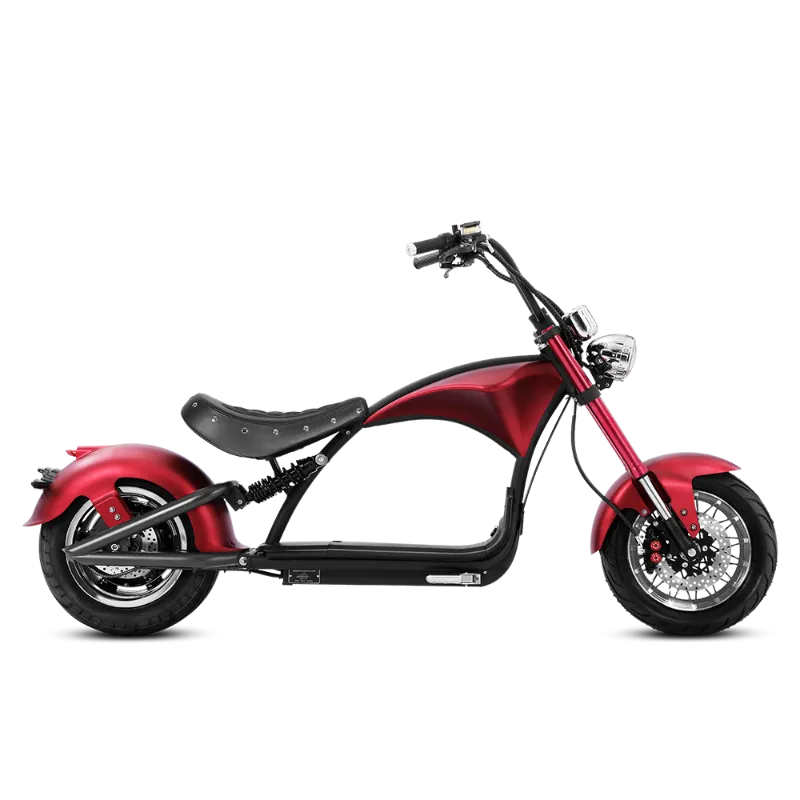 Eahora E-scooter Emars M1P in red, classic chopper-style electric scooter