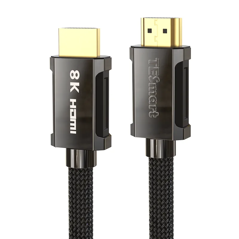 TESmart 8K HDMI 2.1 Cable 6.6ft, 48Gbps High-Speed with nylon braided jacket and gold connectors