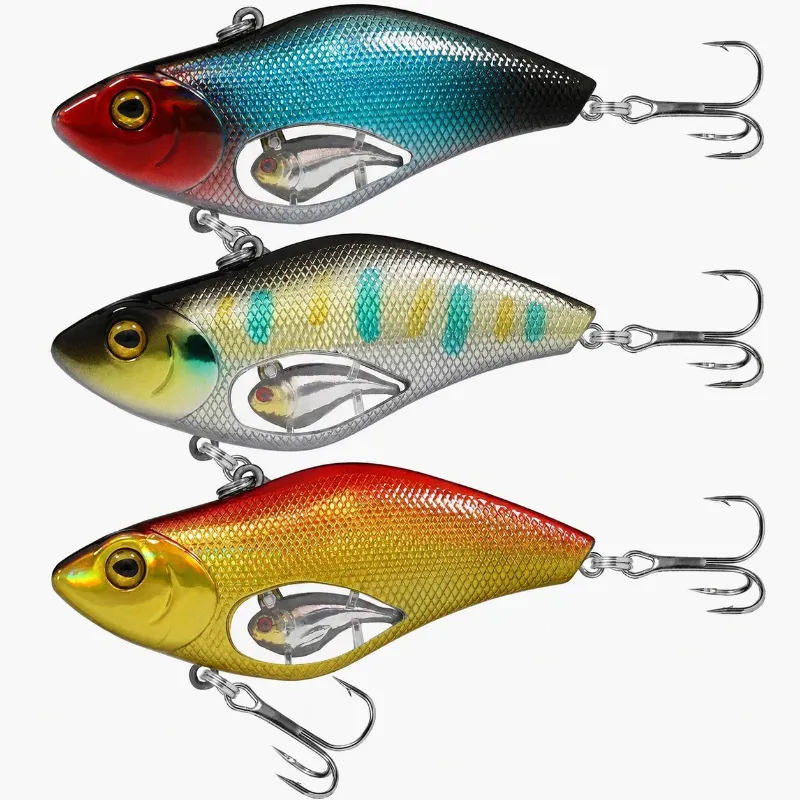 Truscend Fishing Lipless Crankbait Fishing Gift showing transparent body with decorative fish inside