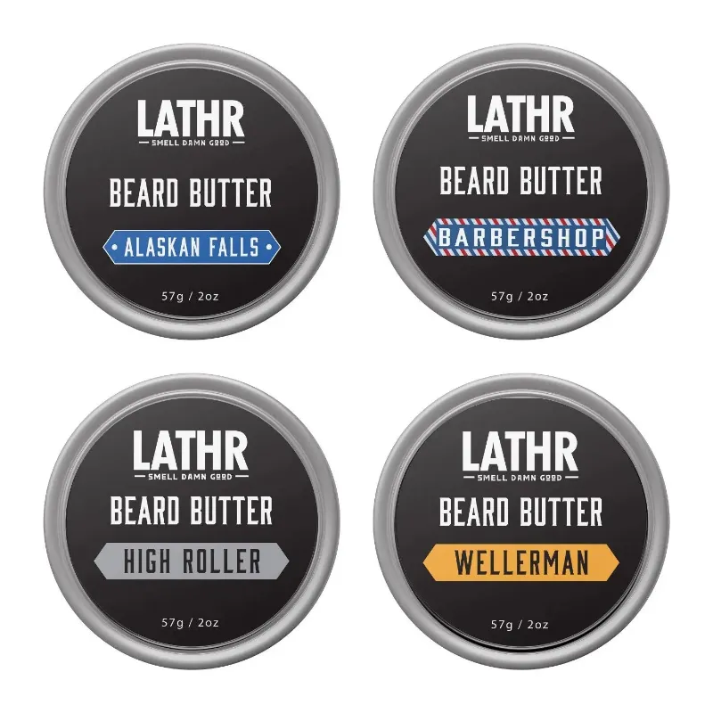 LATHR Beard Butter jar for softening and styling facial hair