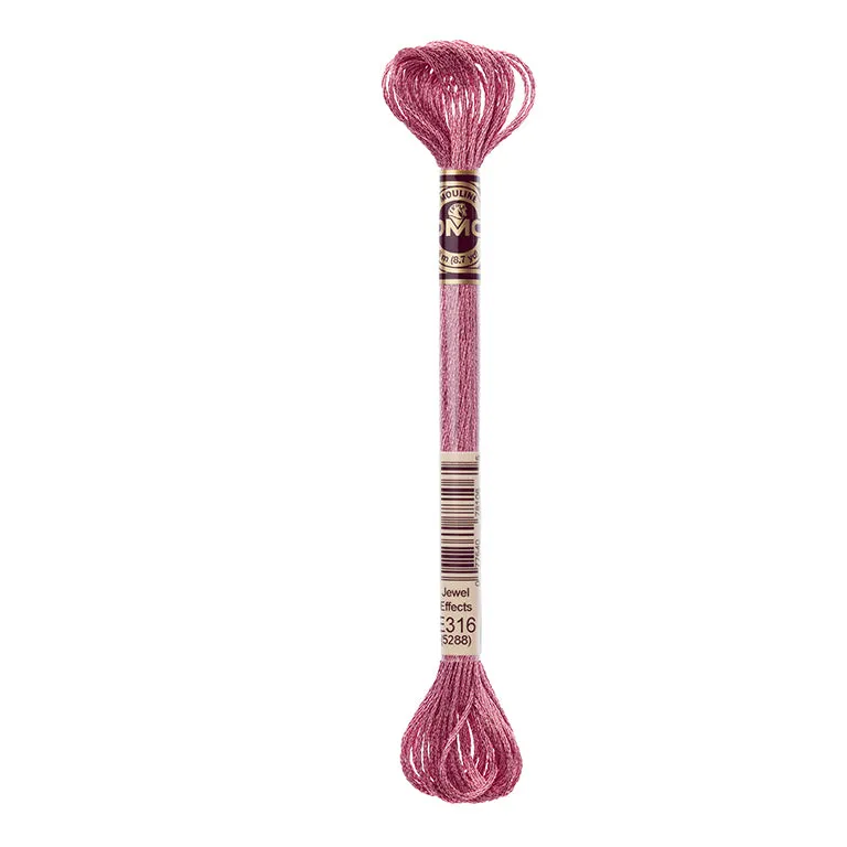 LETISTITCH DMC Mouline Light effects 317F E316 Metallic Heather embroidery thread skein