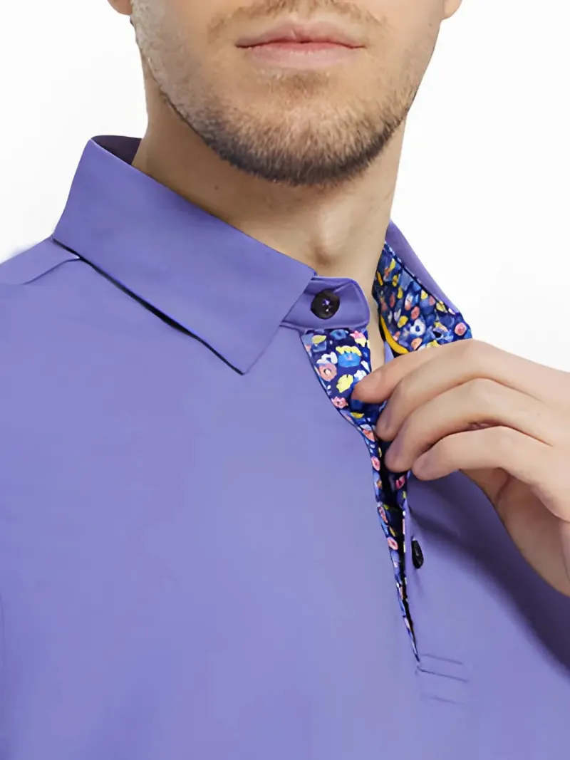 Maelreg Golf Everyday Classic Solid Polo with contrasting placket