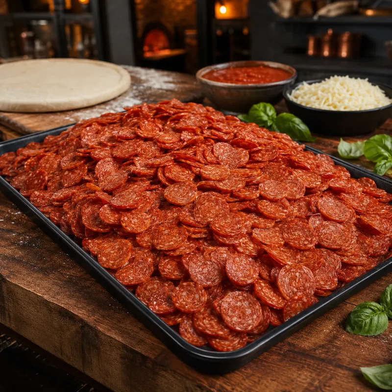 Halal World Depot 10lb Bulk Pack Halal Sliced Beef Pepperoni in packaging