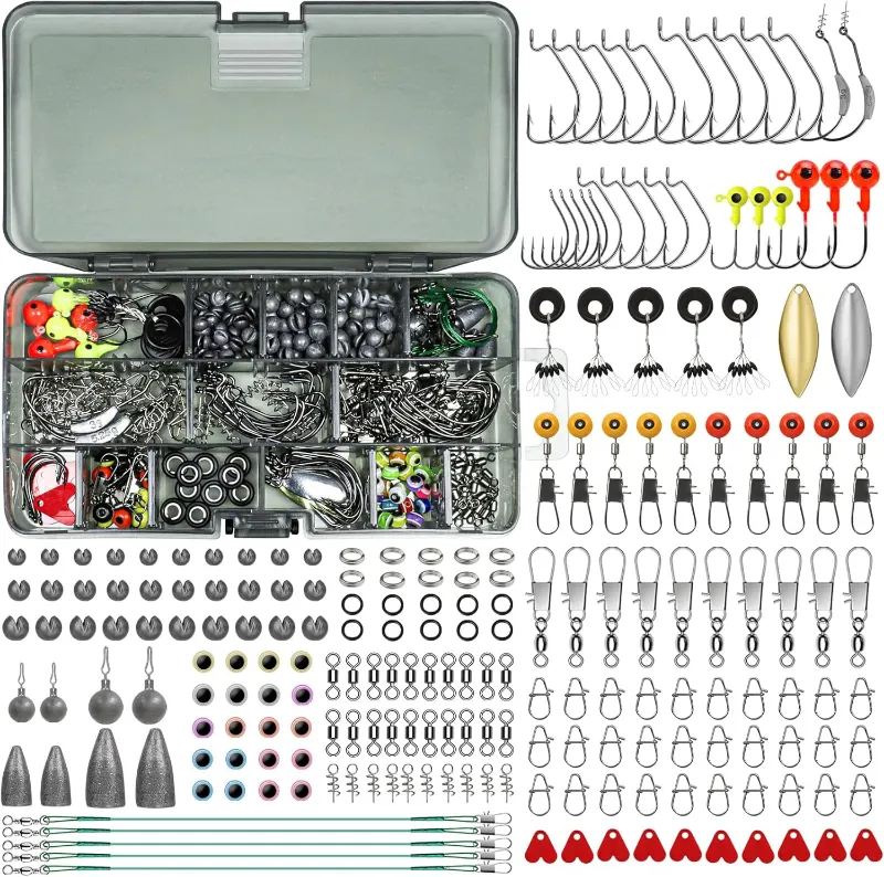 Truscend Fishing Lures & Tackle Kit showing organized compartments with various fishing gear