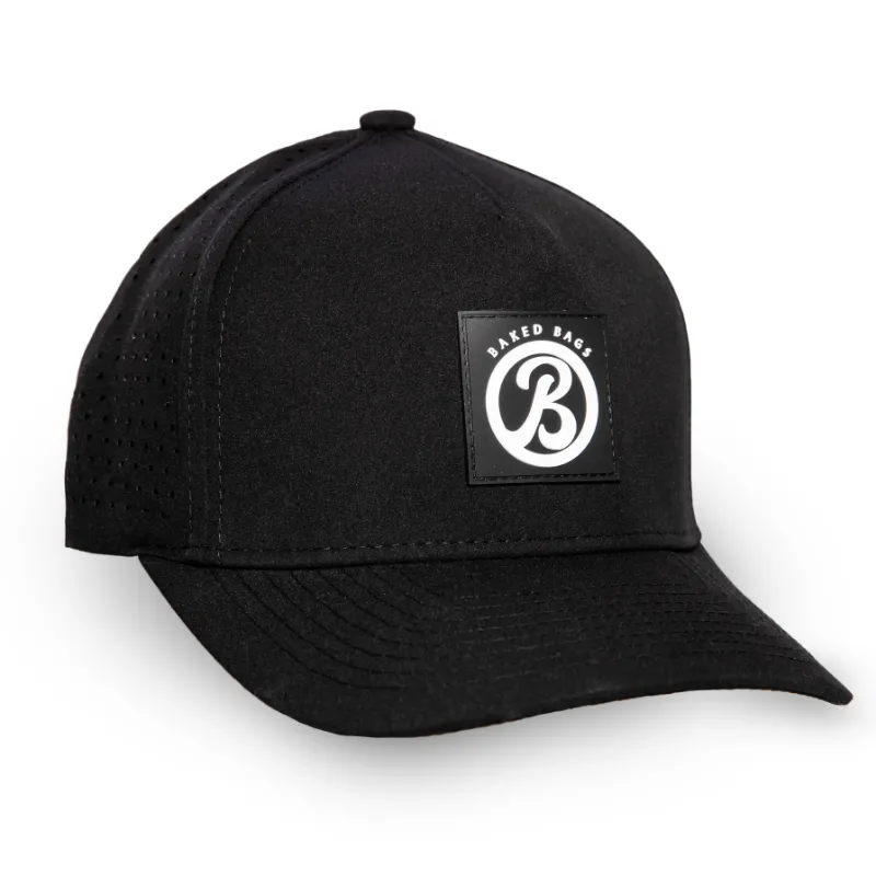 Baked Bags Hat lightweight cap with custom patch and perforated sides