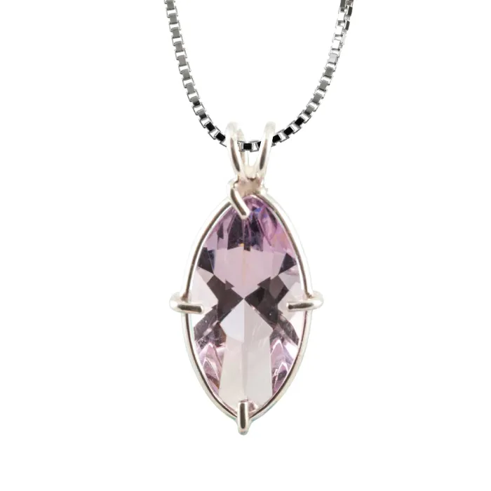 VOLTLIN Amethyst Infinite Eye Chain Pendant showing an amethyst pendant in an Infinite Eye sterling silver frame