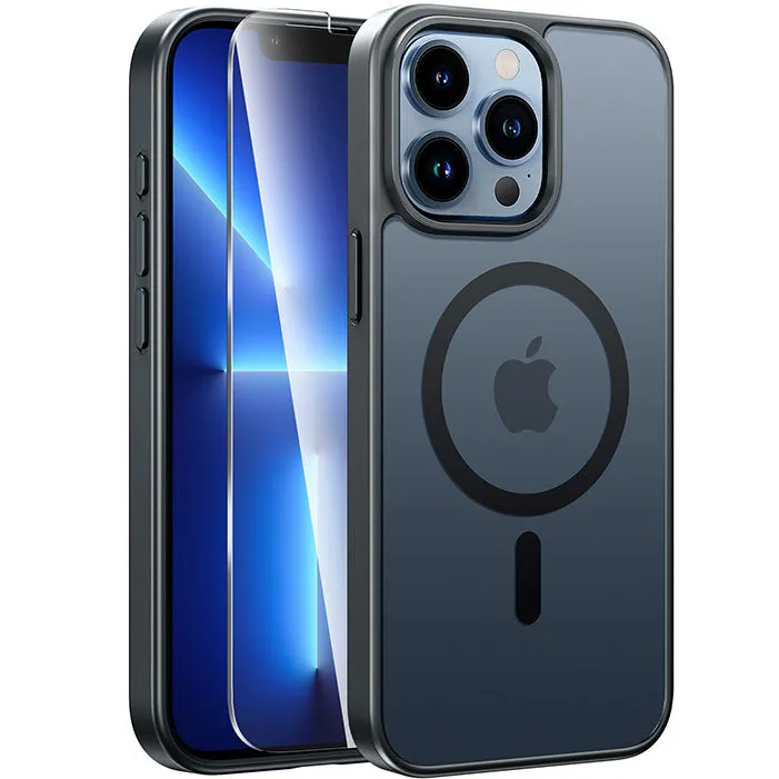 FNTCASE OFFICIAL magnetic charging case for iPhone 13 Pro with translucent matte frosted finish