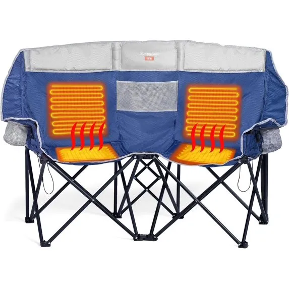 SunnyFeel Outdoor Heated Foldable Double Camping Chair loveseat outdoors