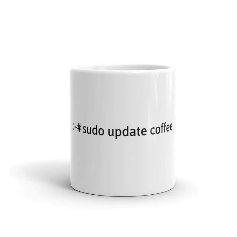 MyHackerTech sudo update coffee Hacker Mug White with hacker theme print