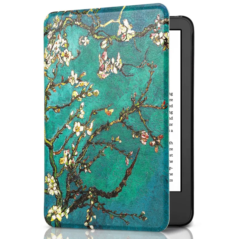 COBAK Case Mountain Apricot Blossom Kindle Basic 6 Inch Case in cream and rust