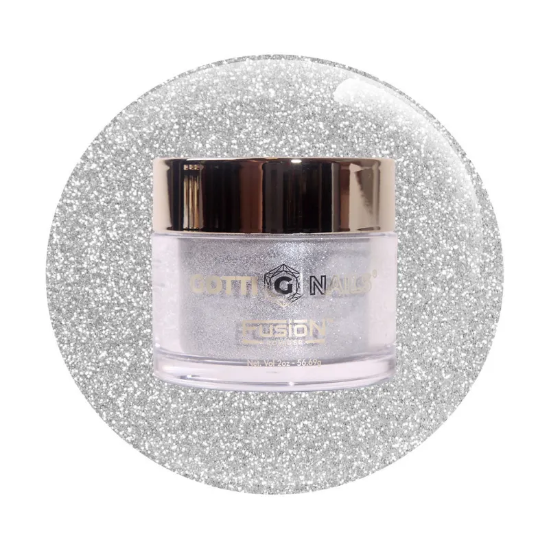 Gotti Nails #102F Fusion Powder Hangin' With The Stars silvery-white glitter dip powder
