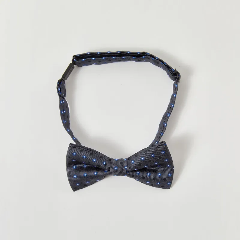 Wehilion Boys Gray Polka Dot Bow Tie, a pre-tied clip-on for formal events and parties