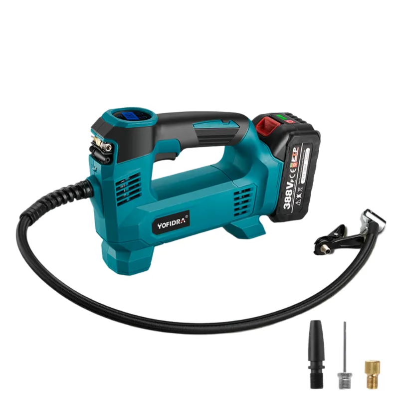 NewBeny Cordless Electric Air Pump 120PSI Portable For Makita 18V Battery, compact pump with LED and hose