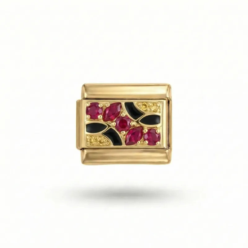 Charms Official Belgian Badge Stones charm with sparkling stone details