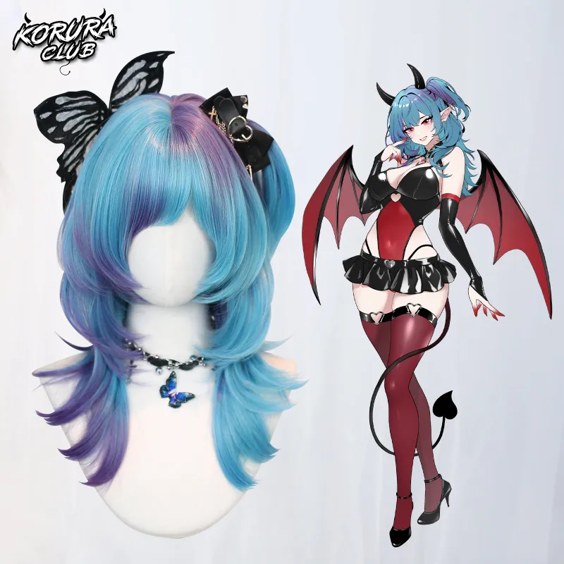 Koruraclub Gemini Zodiac Wig in blue and purple gradient colors