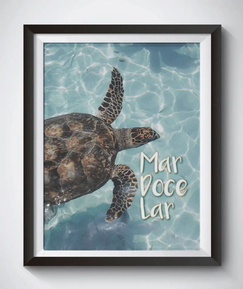 Sereia Guardiã Mar doce Lar decorative wall frame hanging on a wall
