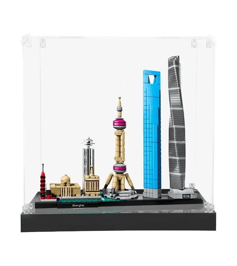 ICUANUTY Display Case for LEGO Architecture Shanghai 21039 clear acrylic box